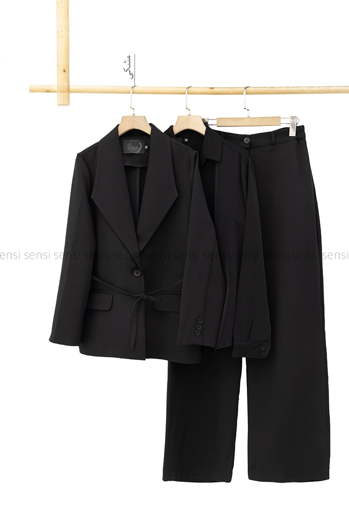 ست 3تیکه کت شلوار شومیز بزایاق کد1005379